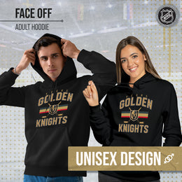 Las Vegas Golden Knights Adult NHL Face Off Hockey Fleece Hooded Sweatshirt - Black