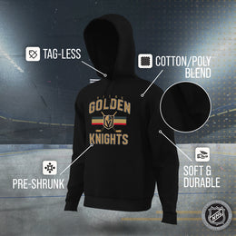 Las Vegas Golden Knights Adult NHL Face Off Hockey Fleece Hooded Sweatshirt - Black