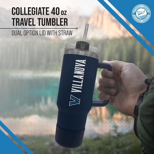 Villanova Wildcats College & University 40 oz Travel Tumbler With Handle - Navy