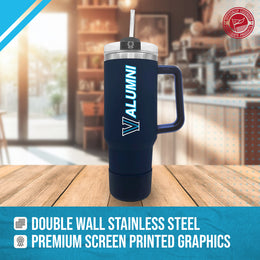 Villanova Wildcats Collegiate 40oz Stainless Steel Travel Tumbler with Handle for Alumni - Navy