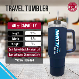 Villanova Wildcats Collegiate 40oz Stainless Steel Travel Tumbler with Handle for Alumni - Navy