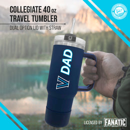 Villanova Wildcats Collegiate 40oz Stainless Steel Travel Tumbler with Handle for Dad - Navy