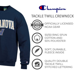 Villanova Wildcats Adult Tackle Twill Crewneck - Navy
