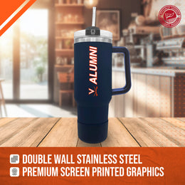 Virginia Cavaliers Collegiate 40oz Stainless Steel Travel Tumbler with Handle for Alumni - Navy