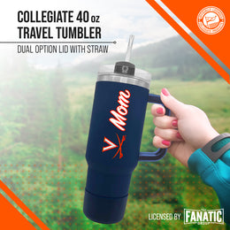 Virginia Cavaliers Collegiate 40oz Stainless Steel Travel Tumbler with Handle for Mom - Navy
