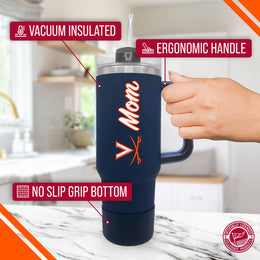 Virginia Cavaliers Collegiate 40oz Stainless Steel Travel Tumbler with Handle for Mom - Navy