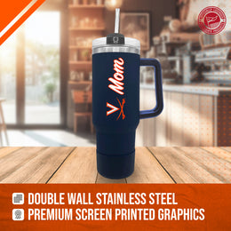 Virginia Cavaliers Collegiate 40oz Stainless Steel Travel Tumbler with Handle for Mom - Navy
