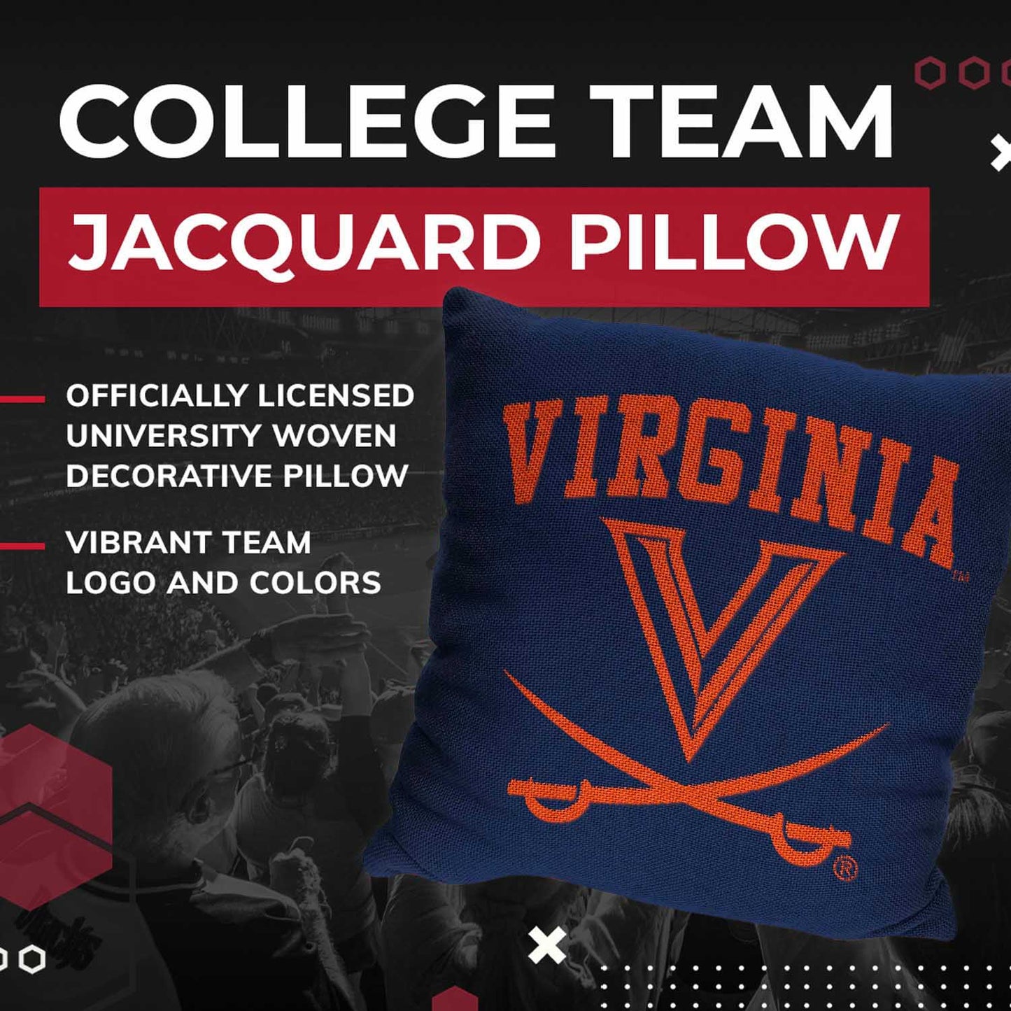 Virginia Cavaliers NCAA Decorative Pillow - Navy
