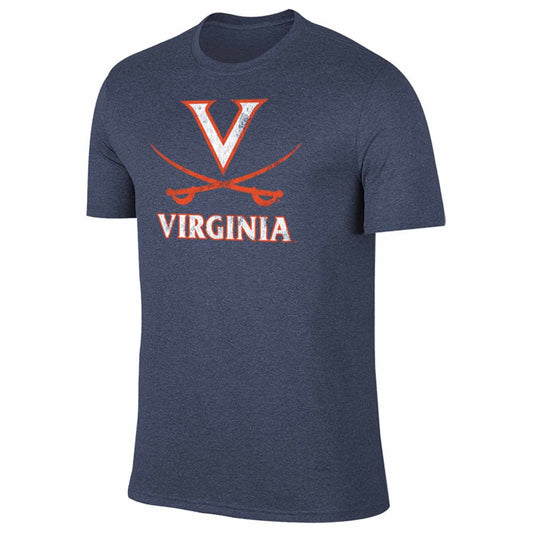 Virginia Cavaliers Adult MVP Heathered Cotton Blend T-Shirt - Navy