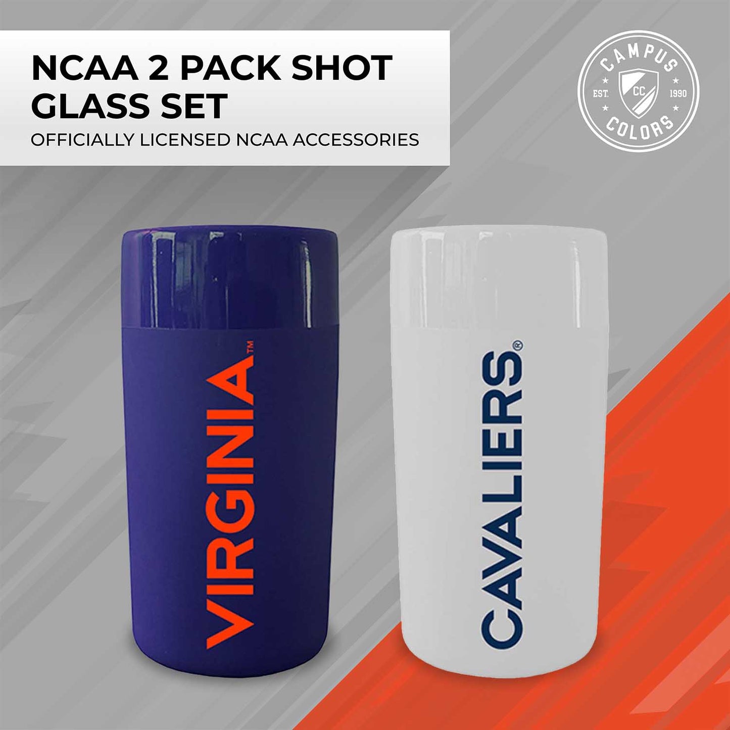 Virginia Cavaliers College and University 2-Pack Shot Glasses - Team Color