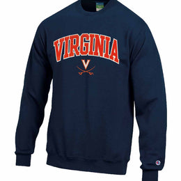 Virginia Cavaliers Adult Tackle Twill Crewneck - Navy