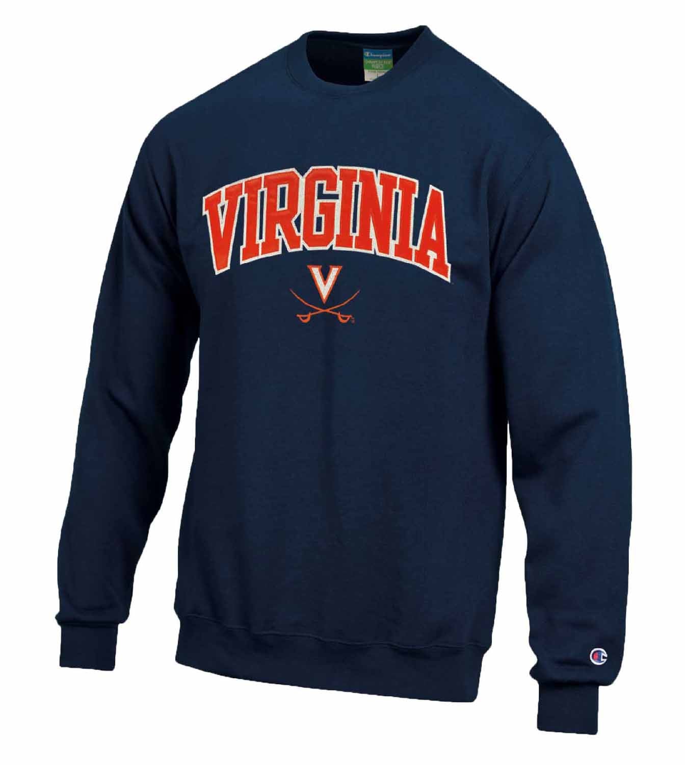 Virginia Cavaliers Adult Tackle Twill Crewneck - Navy