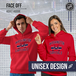 Washington Capitals Adult NHL Face Off Hockey Fleece Hooded Sweatshirt - Red