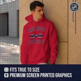 Washington Capitals Adult NHL Face Off Hockey Fleece Hooded Sweatshirt - Red