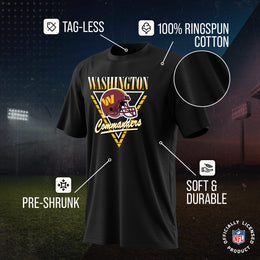 Washington Commanders NFL Adult Retro Triangle Unisex T-Shirt - Black