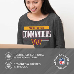 Washington Commanders NFL Womens Charcoal Crew Neck Football Apparel - Charcoal
