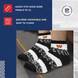 Washington Commanders NFL Cozy Soft Slipper Socks - Black