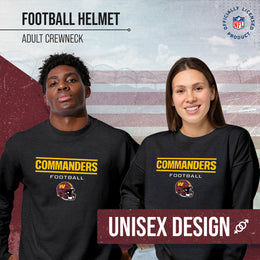 Washington Commanders Adult NFL Football Helmet Heather Crewneck Sweatshirt - Charcoal