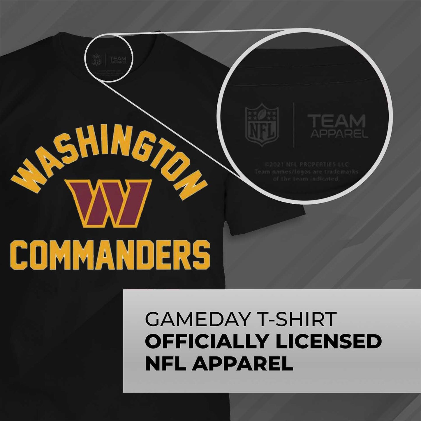 Washington Commanders NFL Adult Gameday T-Shirt - Black
