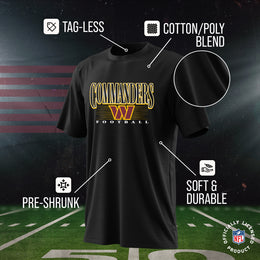 Washington Commanders NFL Youth Overtime Blueprint Football T-Shirt Unisex Tag Free Comfortable - Black