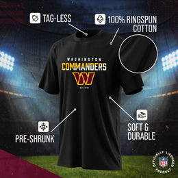 Washington Commanders Adult NFL Diagonal Fade Color Block T-Shirt - Black