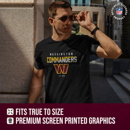 Washington Commanders Adult NFL Diagonal Fade Color Block T-Shirt - Black