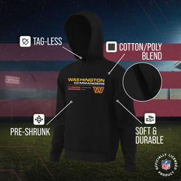 Washington Commanders Adult NFL Speed Stat Sheet Fleece Hooded Sweatshirt - Black