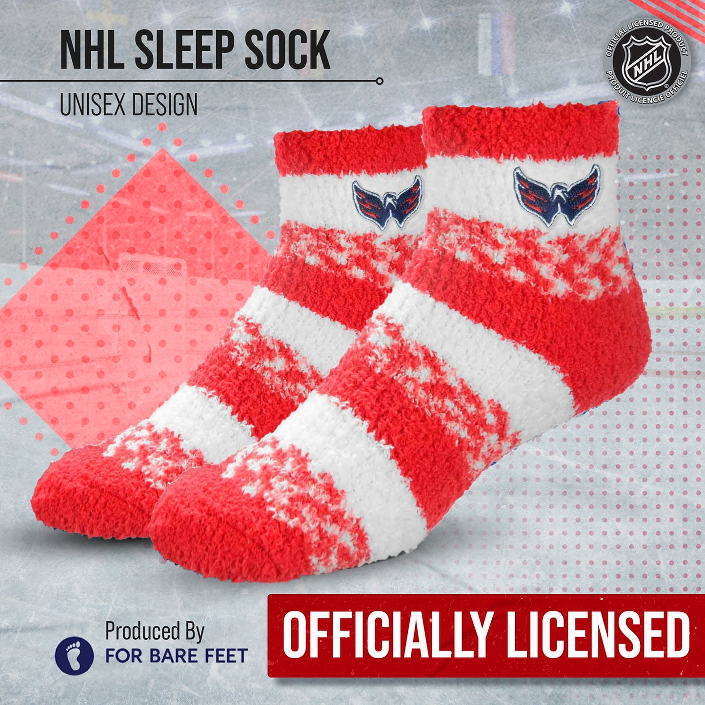 Washington Capitals NHL Unisex Cozy Sleep Socks - Red