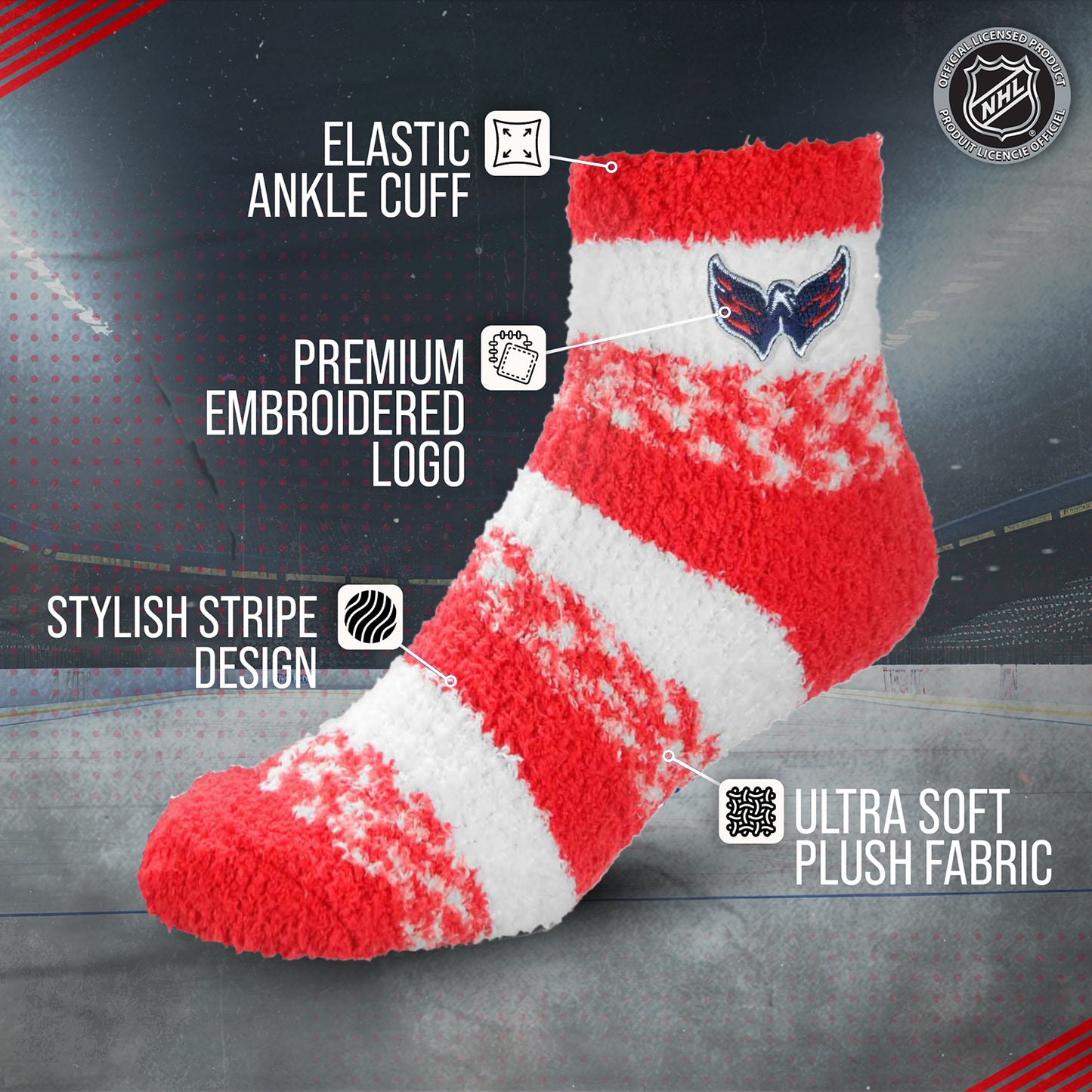 Washington Capitals NHL Unisex Cozy Sleep Socks - Red