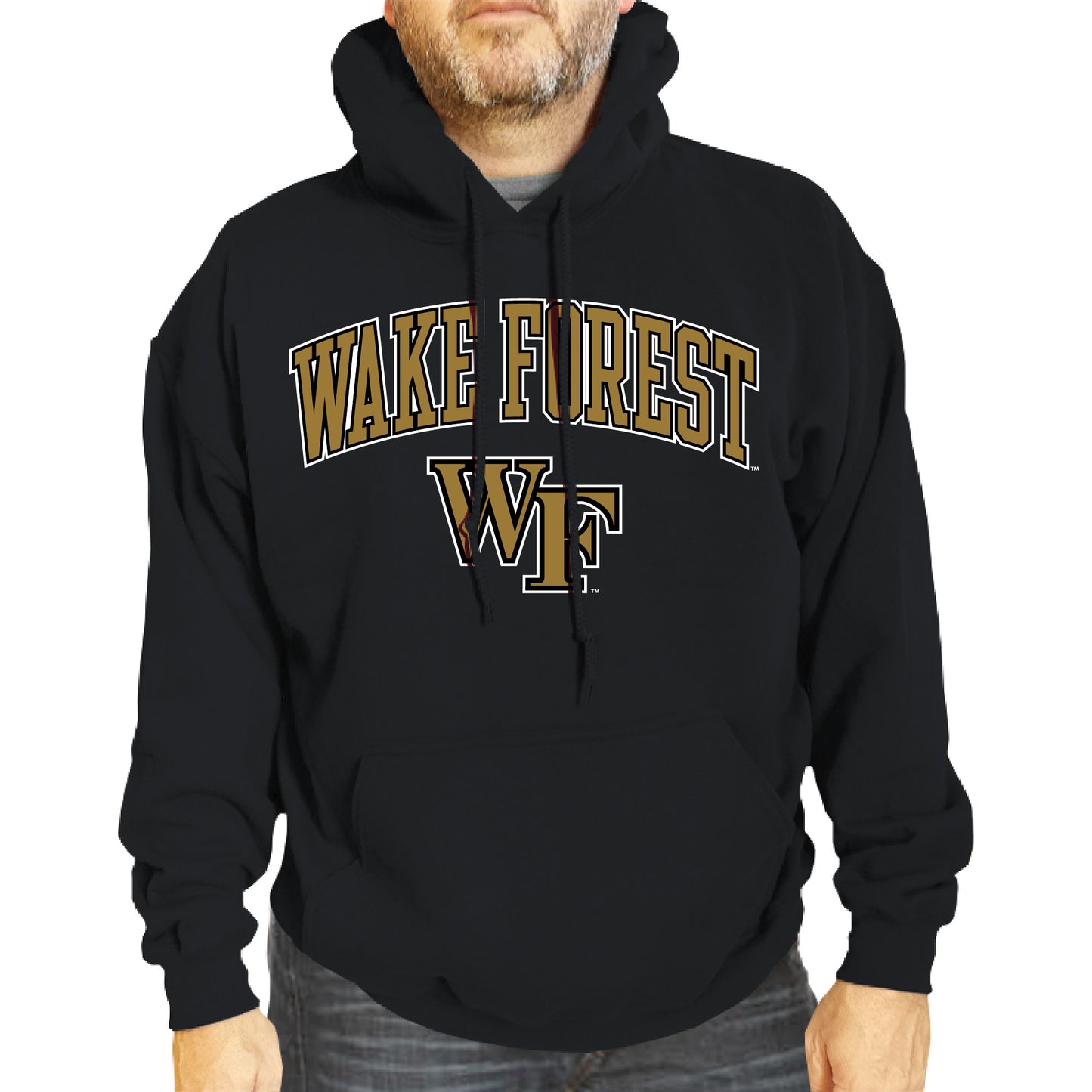 Wake Forest Demon Deacons Adult Arch & Logo Soft Style Gameday Hooded Sweatshirt - Black