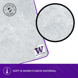 Washington Huskies NCAA Silk Sherpa College Throw Blanket - Purple