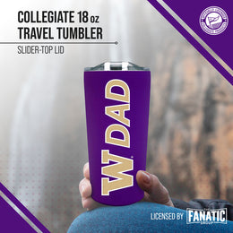 Washington Huskies NCAA Stainless Steel Travel Tumbler for Dad - Purple