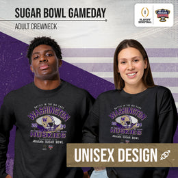 Washington Huskies 2024 Sugar Bowl Game Day College Football Crewneck - Black Heather