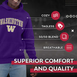 Washington Huskies Adult Arch & Logo Soft Style Gameday Hooded Sweatshirt - Purple