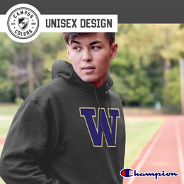 Washington Huskies Adult Mascot Fleece Hooded Sweatshirt - Charcoal