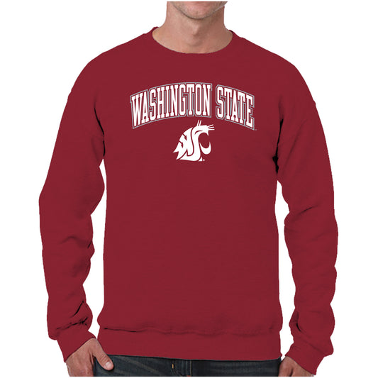 Washington State Cougars Adult Arch & Logo Soft Style Gameday Crewneck Sweatshirt - Cardinal