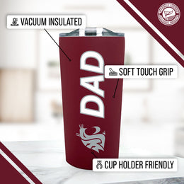 Washington State Cougars NCAA Stainless Steel Travel Tumbler for Dad - Maroon