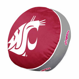 Washington State Cougars Team Logo 15 Inch Ultra Soft Stretch Plush Pillow - Maroon