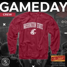 Washington State Cougars Adult Arch & Logo Soft Style Gameday Crewneck Sweatshirt - Cardinal