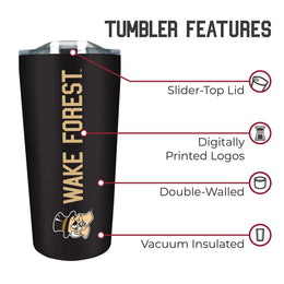 Wake Forest Demon Deacons NCAA Stainless Steel Tumbler perfect for Gameday - Black