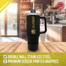 Wichita State Shockers Collegiate 40oz Stainless Steel Travel Tumbler with Handle for Alumni - Black
