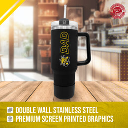 Wichita State Shockers Collegiate 40oz Stainless Steel Travel Tumbler with Handle for Dad - Black