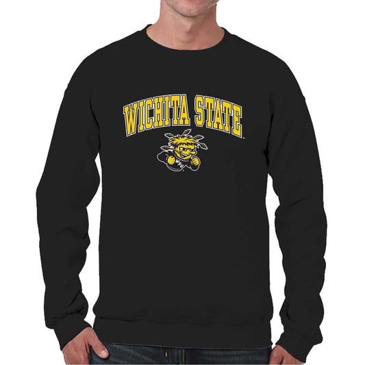 Wichita State Shockers Adult Arch & Logo Soft Style Gameday Crewneck Sweatshirt - Black