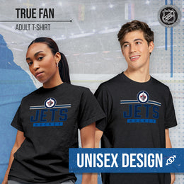 Winnipeg Jets Adult NHL Heather Charcoal True Fan Hockey T-Shirt - Charcoal