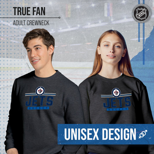 Winnipeg Jets NHL Charcoal True Fan Crewneck Sweatshirt - Charcoal