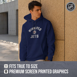 Winnipeg Jets Adult NHL Primary Logo Hooded Sweatshirt - Navy