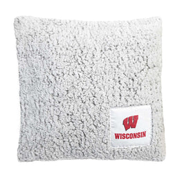 Wisconsin Badgers Two Tone Sherpa Throw Pillow - Team Color