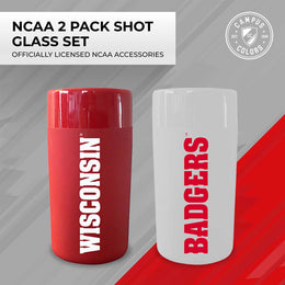 Wisconsin Badgers College and University 2-Pack Shot Glasses - Team Color
