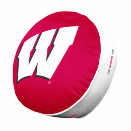 Wisconsin Badgers Team Logo 15 Inch Ultra Soft Stretch Plush Pillow - Red