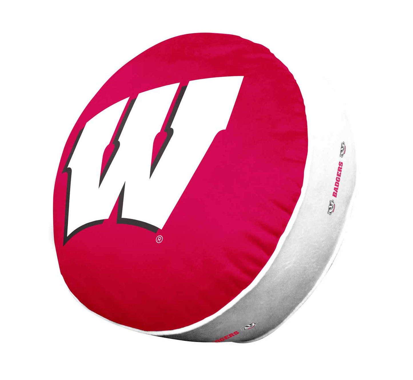 Wisconsin Badgers Team Logo 15 Inch Ultra Soft Stretch Plush Pillow - Red